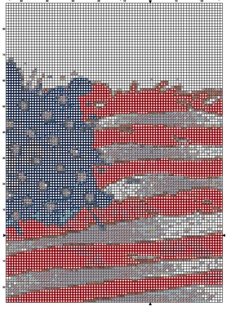 American Flag Cross Stitch Pattern 1 Instant PDF Download Etsy