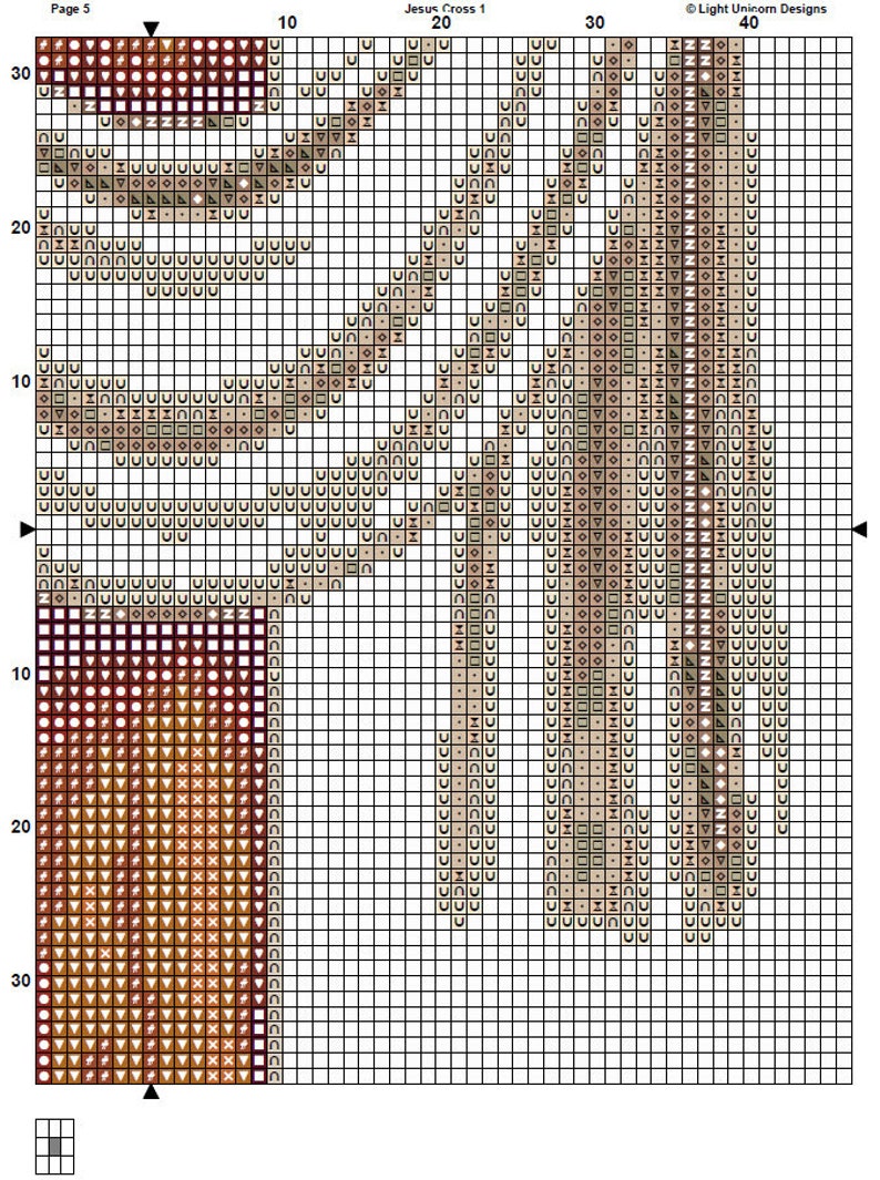 Jesus Cross Cross Stitch Pattern 1 Instant PDF Download | Christianity Watercolor Cross Stitch Pattern | Wooden Cross Stitch Pattern | image 6