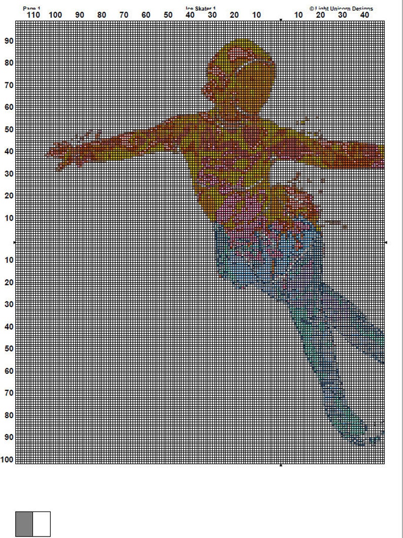 Ice Skater Cross Stitch Pattern 1 Instant Download Instant PDF Download Figure Ice Skating Watercolor Cross Stitch Pattern image 4