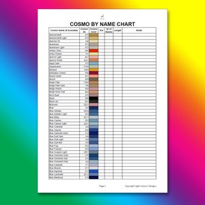 Cosmo Thread Charts PDF Instant Download | Cross Stitch Chart ...