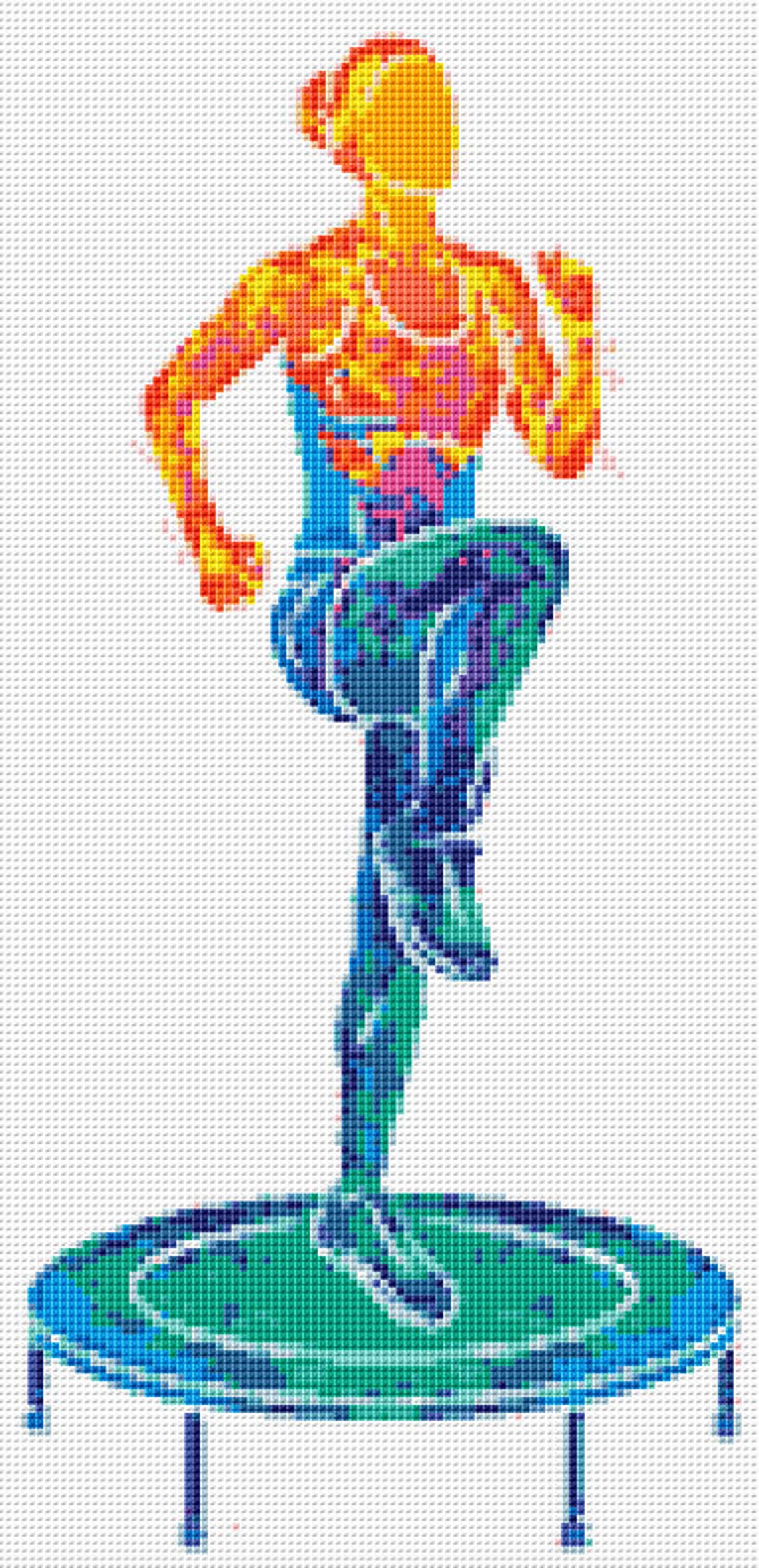 Trampoline Exercise Cross Stitch Pattern Instant Download Etsy UK