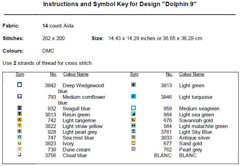 Dolphin Cross Stitch Pattern 9 Instant PDF Download Baby Etsy