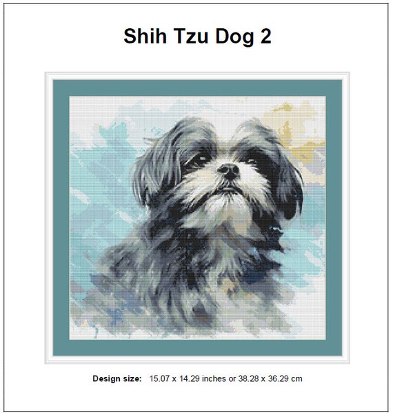 Shih Tzu Dog Cross Stitch Pattern 2 Instant PDF Download