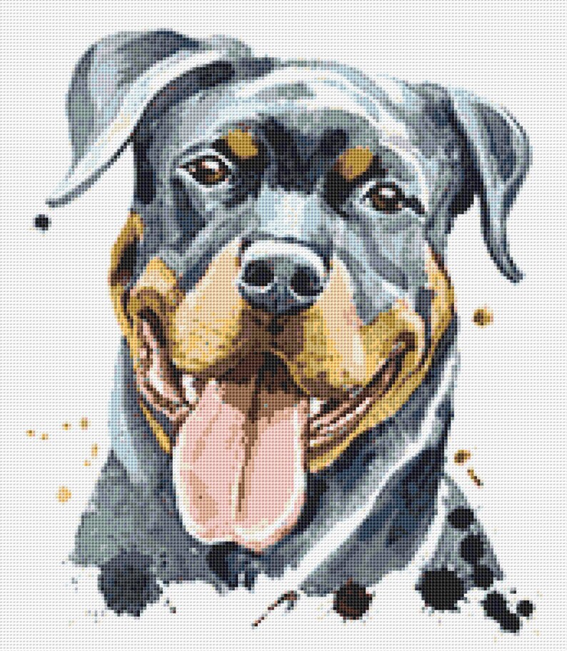 Rottweiler Cross Stitch Pattern 2 Instant PDF Download Dog Etsy