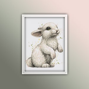 Bunny Cross Stitch Pattern 4 Instant Download Instant PDF Download - Bunny Watercolor Cross Stitch Pattern - Animal Cross Stitch Pattern