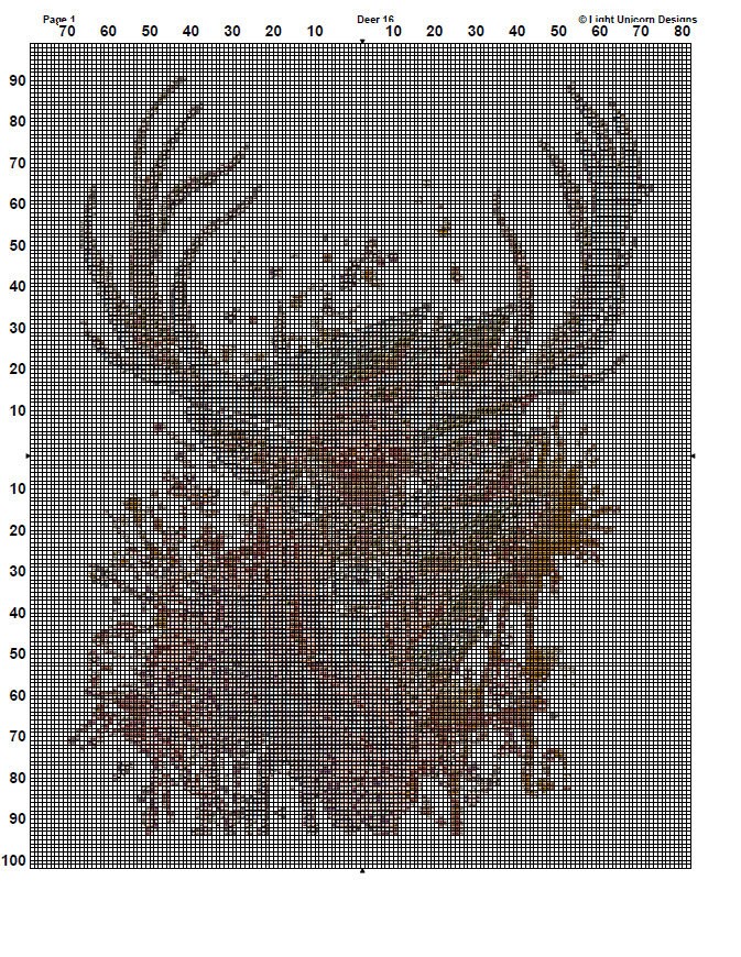 Deer Cross Stitch Pattern 16 Instant PDF Download - Deer Watercolor ...