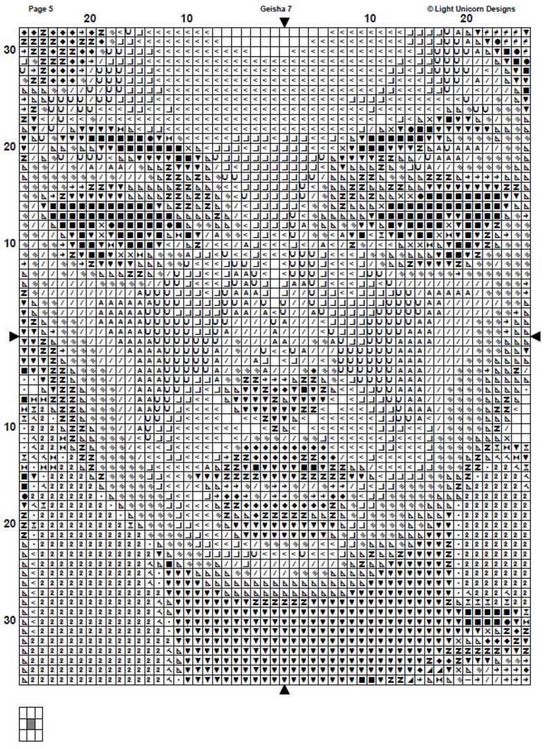 Geisha Numbers Graph Geisha Cross Stitch Pattern 7 Instant PDF Download - Japanese Woman ...
