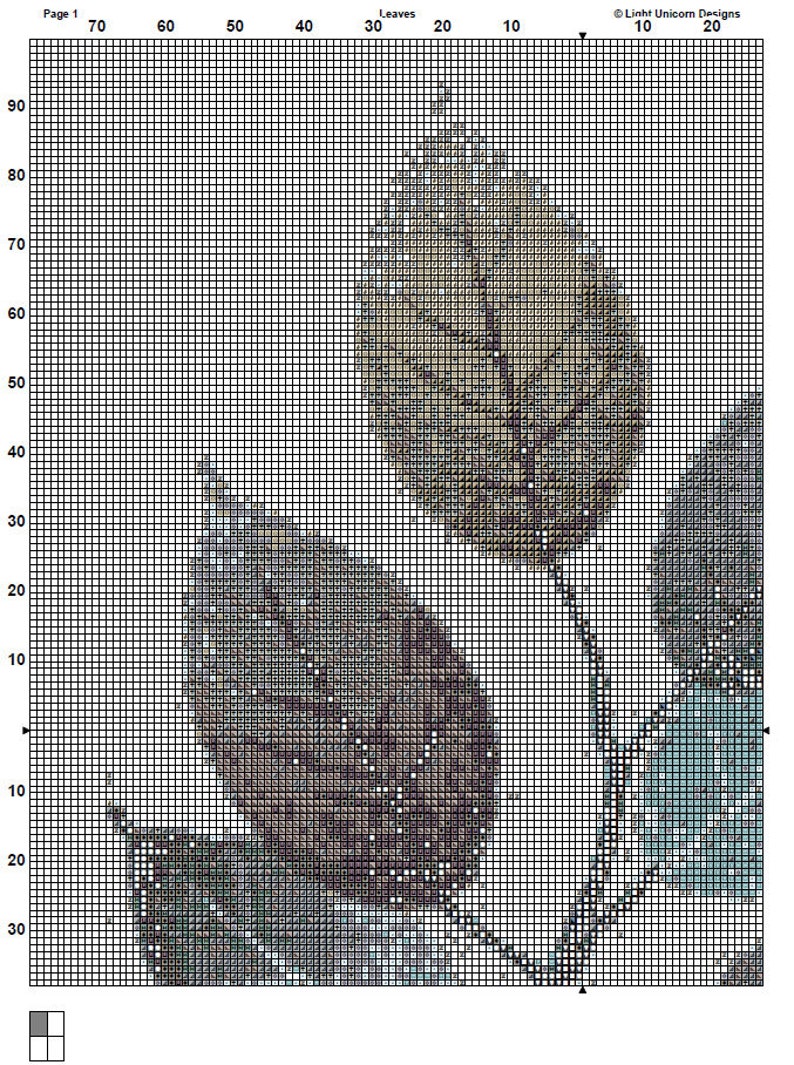 Leaves Cross Stitch Pattern Instant PDF Download Leaves - Etsy