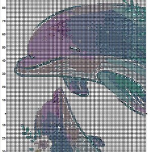 Dolphins Cross Stitch Pattern 2 Instant PDF Download - Dolphins ...
