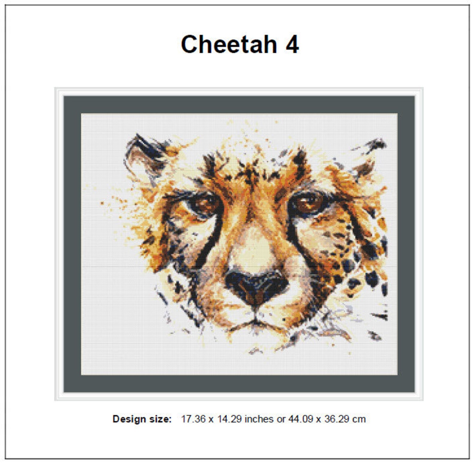 Cheetah Cross Stitch Pattern 4 Instant PDF Download - Cheetah ...