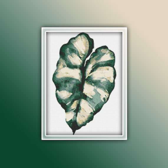Monstera Caladium Leaf Cross Stitch Pattern 5 Instant Download Instant PDF  Download | Leaves Watercolor Cross Stitch Pattern | Green Leaves - Etsy