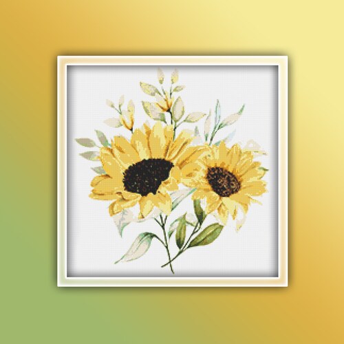 Sunflowers Cross Stitch Pattern 12 Instant PDF Download Etsy