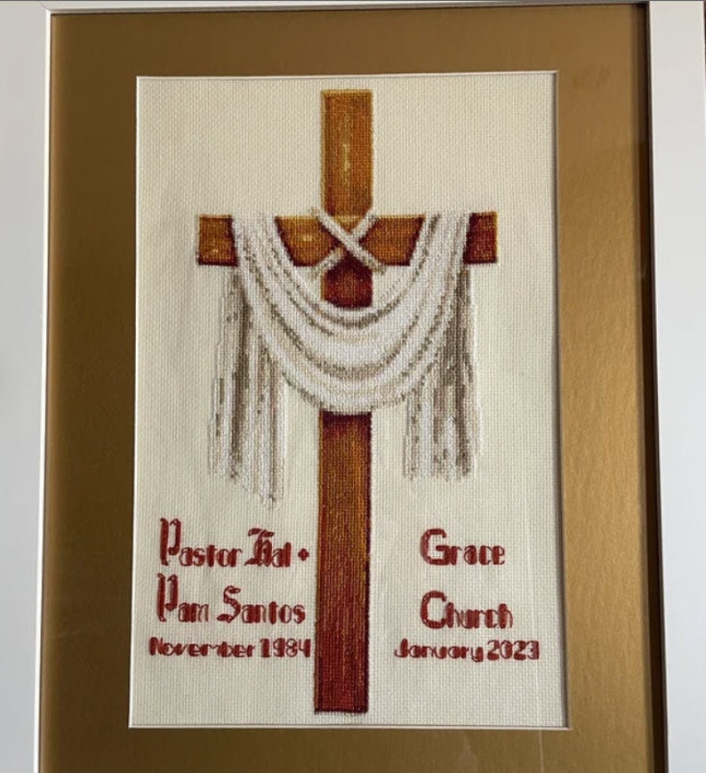 Jesus Cross Cross Stitch Pattern 1 Instant PDF Download | Christianity Watercolor Cross Stitch Pattern | Wooden Cross Stitch Pattern | image 10