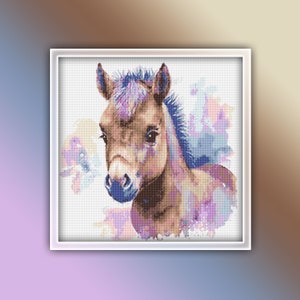 Horse Cross Stitch Pattern 10 Instant PDF Download - Horse Watercolor Cross Stitch Pattern - Farm Animals Cross Stitch Pattern