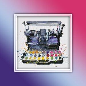 Typewriter Cross Stitch Pattern 1 Instant PDF Download - Typewriter ...