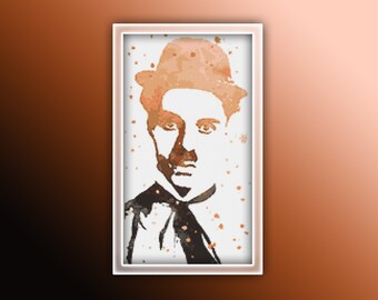 Patrón de punto de cruz Charlie Chapman 2 Descarga instantánea en PDF - Patrón de punto de cruz de acuarela Charlie Chapman - Celebridad - Actor vintage