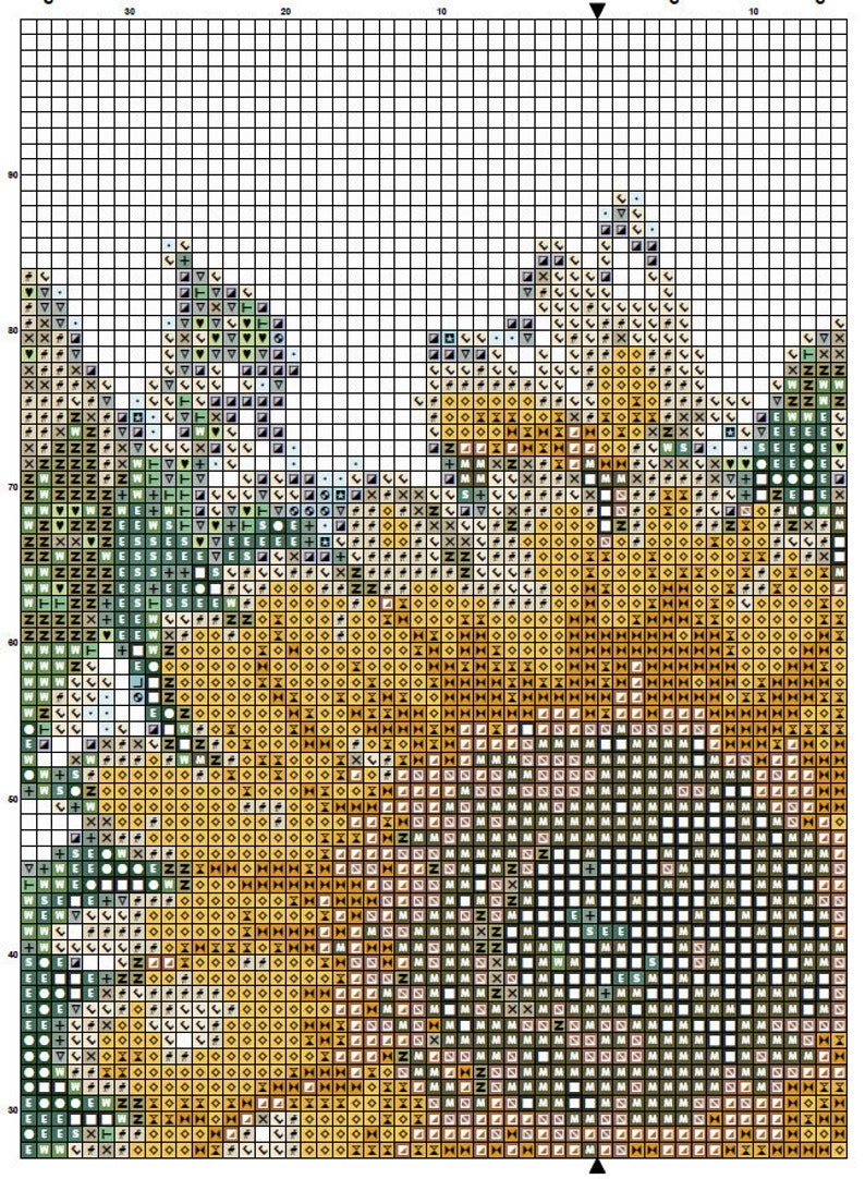 Sunflower Cross Stitch Pattern Close up Instant PDF Download Etsy