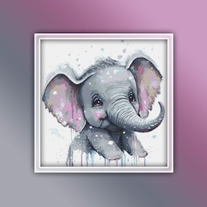 Elephant Cross Stitch Pattern 4 Instant Download Instant PDF Download - Baby Elephant Watercolor Cross Stitch Pattern - Africa Animals