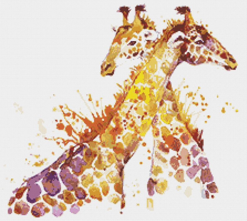 Giraffes Cross Stitch Pattern 1 Instant PDF Download Giraffe - Etsy