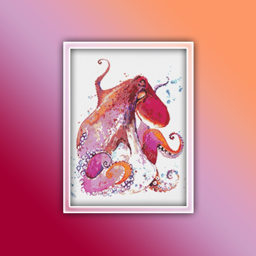 Octopus Cross Stitch Pattern 5 Instant PDF Download - Octopus ...