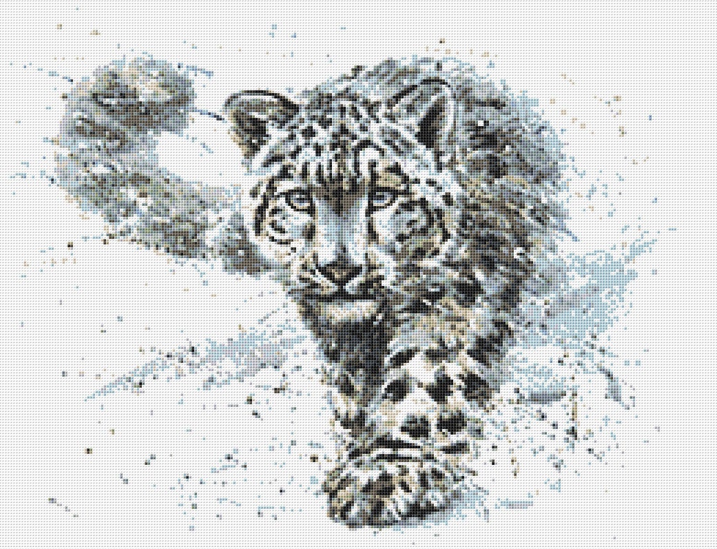 Snow Leopard Cross Stitch Pattern 1 Instant PDF Download Etsy UK