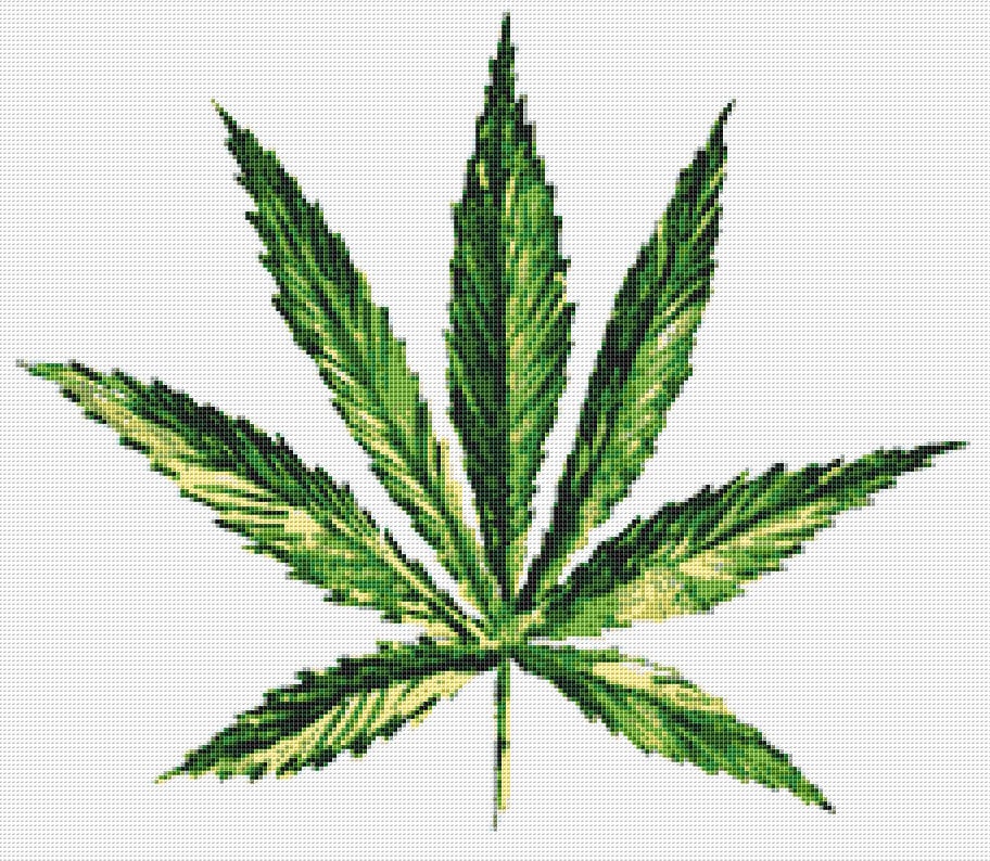 Marijuana Leaf Cross Stitch Pattern Instant PDF Download Etsy