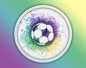 Soccer Ball Cross Stitch Pattern 1 Instant Download Instant PDF Download - Football Ball Watercolor Cross Stitch Pattern - Football