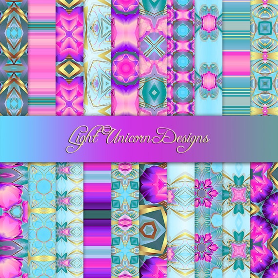 Golden Ribbons Digital Scrapbook Printable Paper Digital Etsy