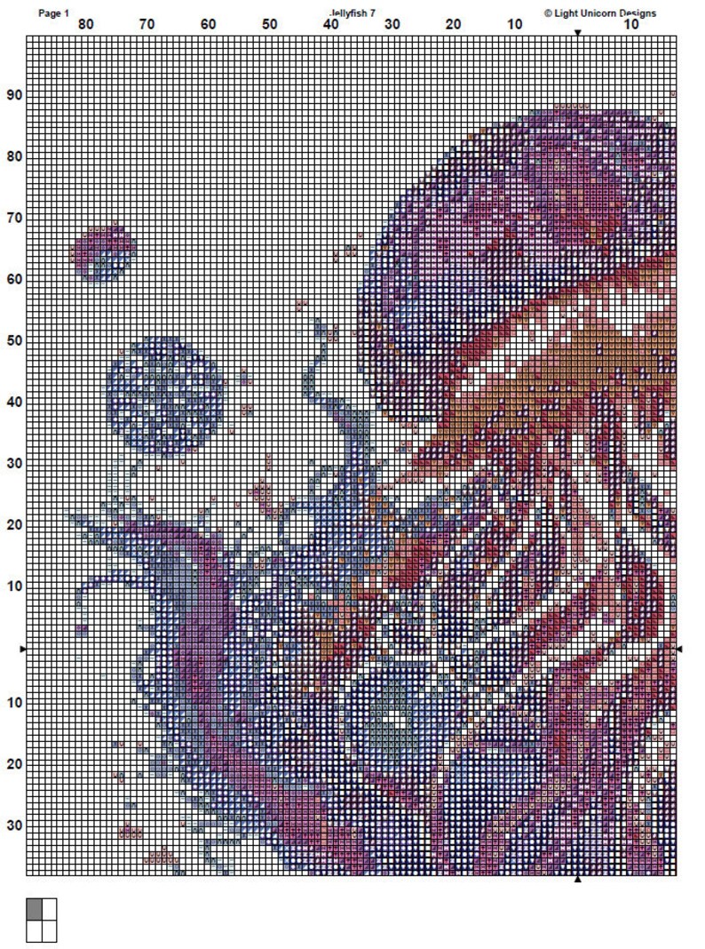 Jellyfish Cross Stitch Pattern 7 Instant PDF Download Sea Etsy