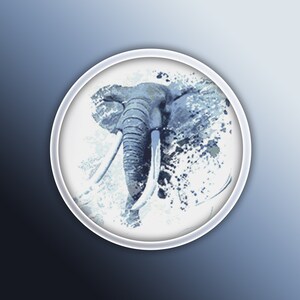 Elephant Cross Stitch Pattern 7 Instant PDF Download - Elephant Watercolor Cross Stitch Pattern - Animal Cross Stitch Pattern
