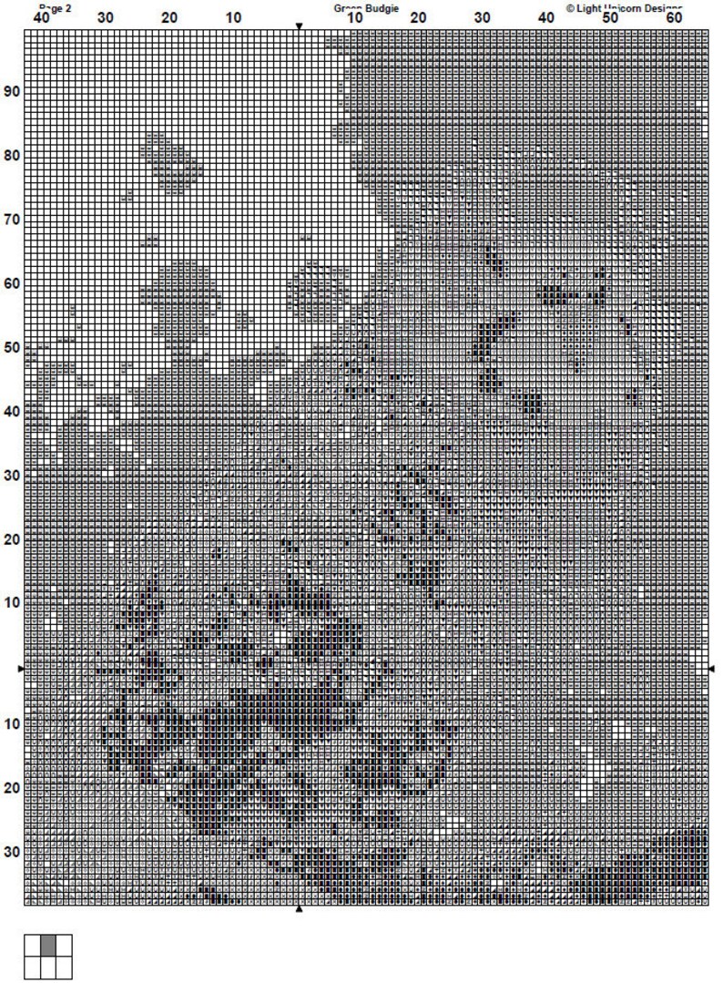 Green Budgie Cross Stitch Pattern Instant PDF Download - Parakeet ...