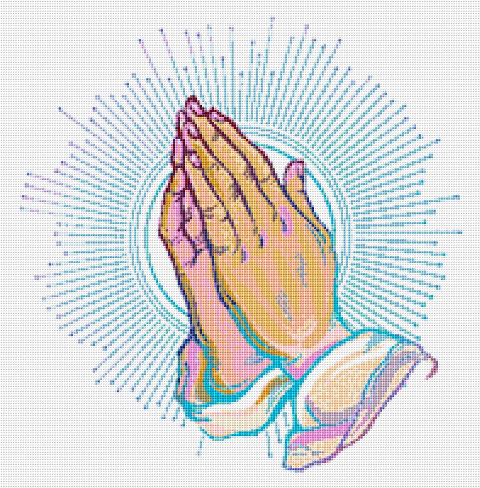 Praying Hands Cross Stitch Pattern 2 Instant PDF Download Etsy France