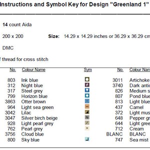 Schema punto croce Groenlandia 1 Download istantaneo del PDF - Schema punto croce acquerello paesaggio della Groenlandia, montagne innevate, oceano freddo immagine 3
