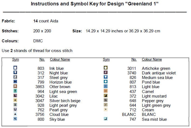 Schema punto croce Groenlandia 1 Download istantaneo del PDF - Schema punto croce acquerello paesaggio della Groenlandia, montagne innevate, oceano freddo immagine 3