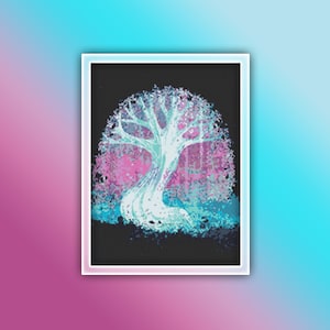 Tree of Life Cross Stitch Pattern 2 Instant PDF Download - Tree Watercolor Cross Stitch Pattern