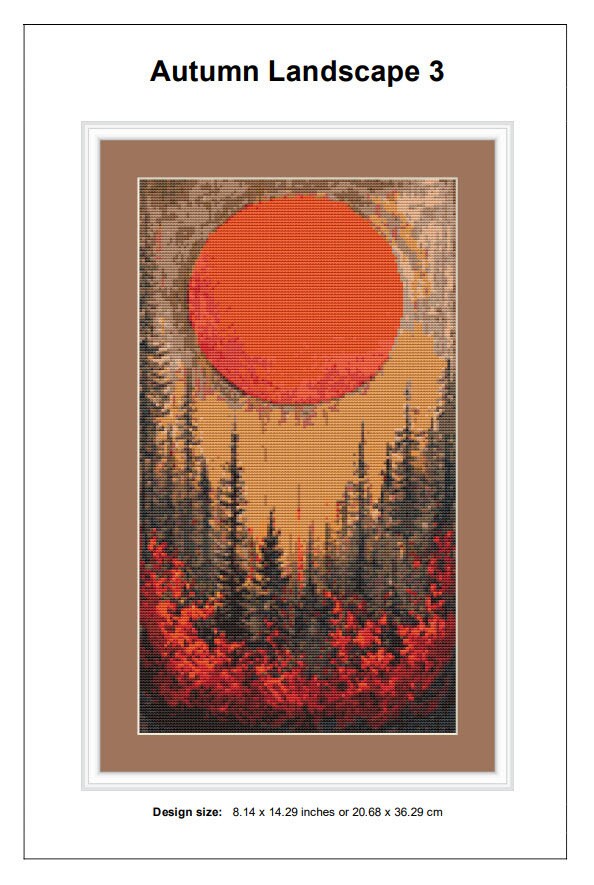 Autumn Landscape Cross Stitch Pattern 3 Instant PDF Download - Warm and ...