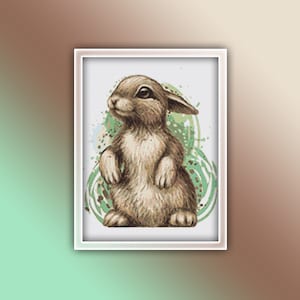 Bunny Cross Stitch Pattern 5 Instant Download Instant PDF Download - Bunny Watercolor Cross Stitch Pattern - Animal Cross Stitch Pattern