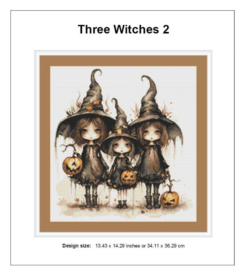 Three Witches Cross Stitch Pattern 2 Instant PDF Download - Woman ...