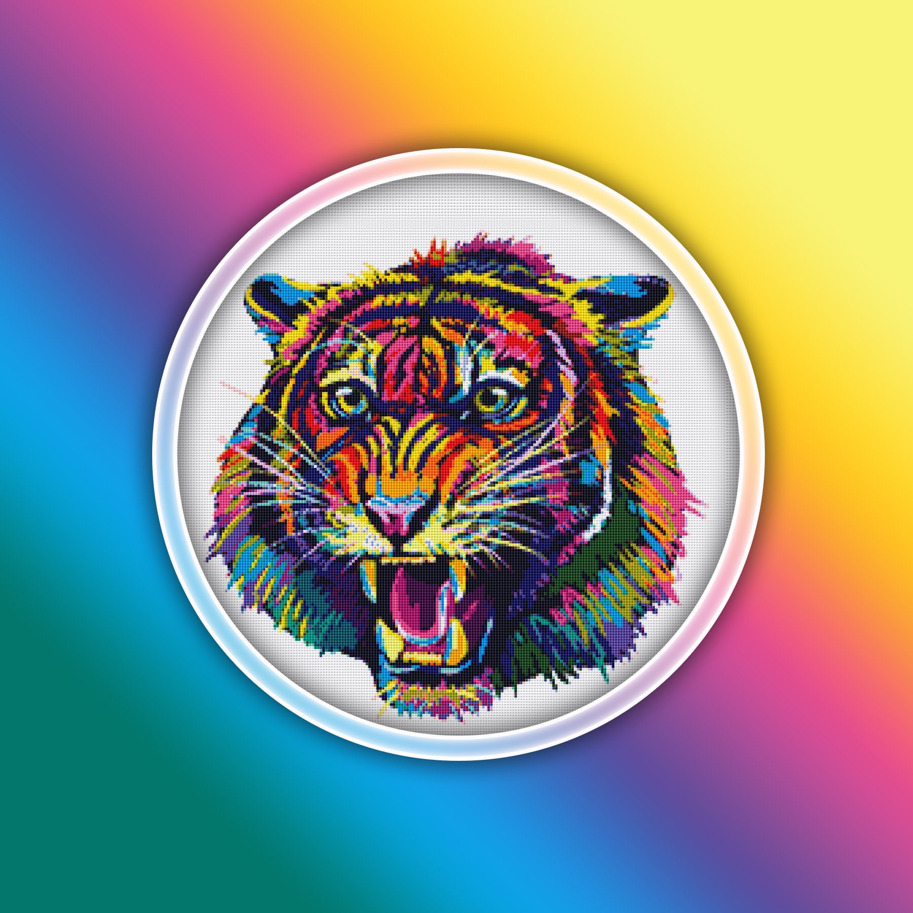 Tiger cross stitch pattern  daily cross stitch