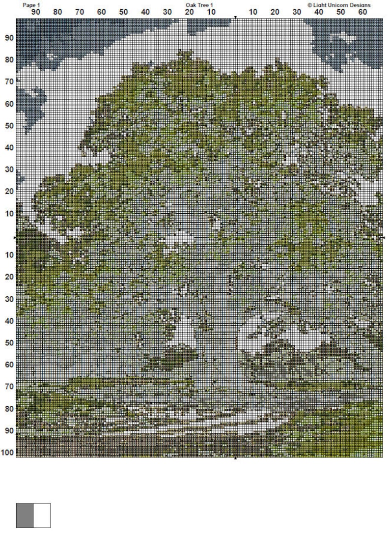 Oak Tree Cross Stitch Pattern 1 Instant PDF Download | Summer Tree ...