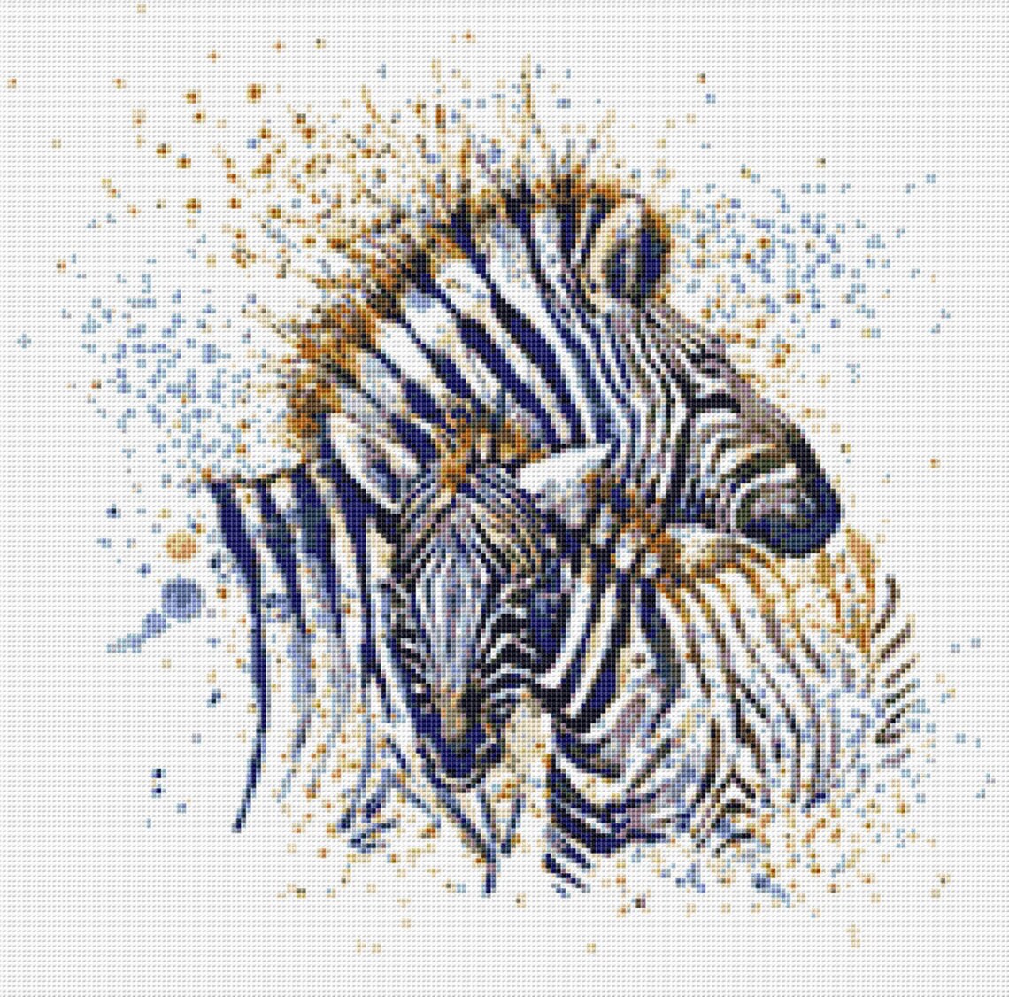 Zebra Cross Stitch Pattern 3 Instant PDF Download Zebra Etsy