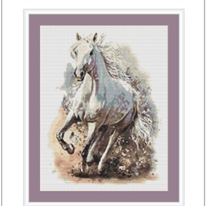 White Horse Cross Stitch Pattern 2 Instant PDF Download - Horse ...