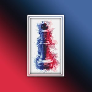 Chess King Cross Stitch Pattern Instant PDF Download - Chess Board - Chess Pieces - Chess Playing - Board Game