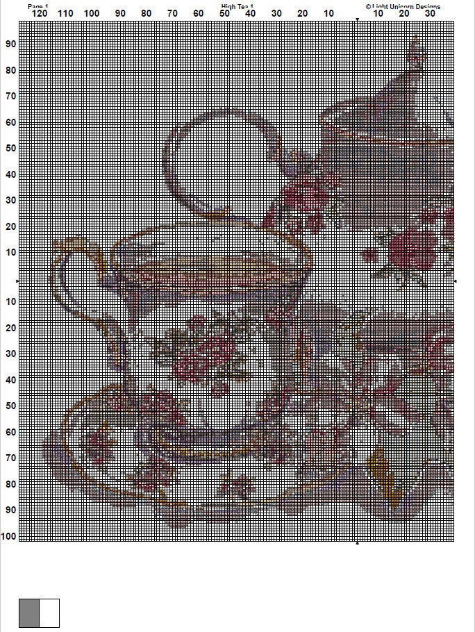 High Tea Cross Stitch Pattern 1 Instant PDF Download - Tea Watercolor ...