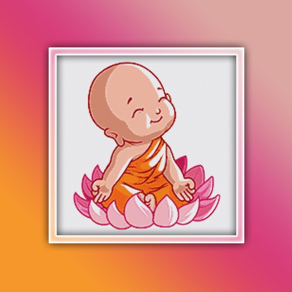 Baby Monk Cross Stitch Pattern 3 Instant PDF Download Buddha - Etsy Baby Monk Cross Stitch Pattern 3 Instant PDF Download Buddha - Etsy