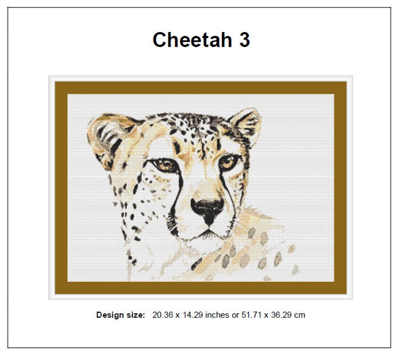 Cheetah Cross Stitch Pattern 3 Instant PDF Download - Cheetah ...