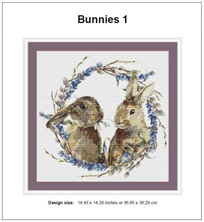 Bunnies Cross Stitch Pattern 1 Instant Download Instant PDF Download ...