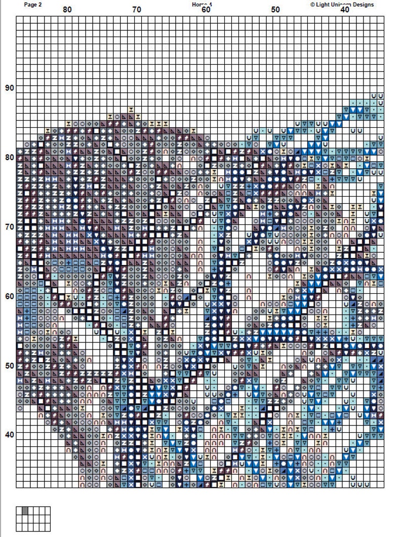 Horse Cross Stitch Pattern 4 Instant PDF Download Grey Horse Watercolor Cross Stitch Pattern Animal Cross Stitch Pattern image 6