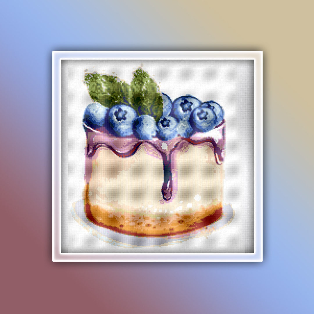 Blueberry Cake Cross Stitch Pattern 1 Instant PDF Download - Berry ...