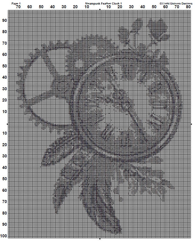 Steampunk Feather Clock Cross Stitch Pattern 1 Instant PDF Download ...